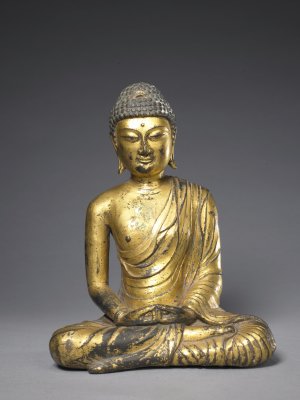 图片[1]-Bronze gilded golden Buddha sitting statue-China Archive